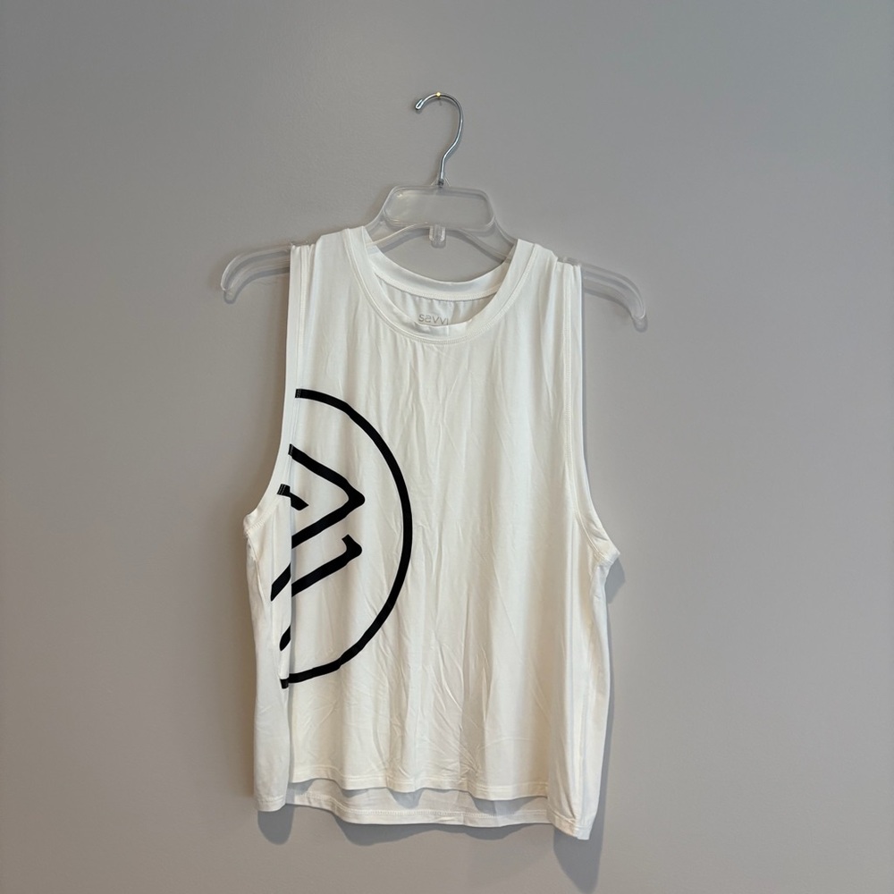 Savvi Graphic Sleeveless Muscle Tee Relaxed Fit Size M